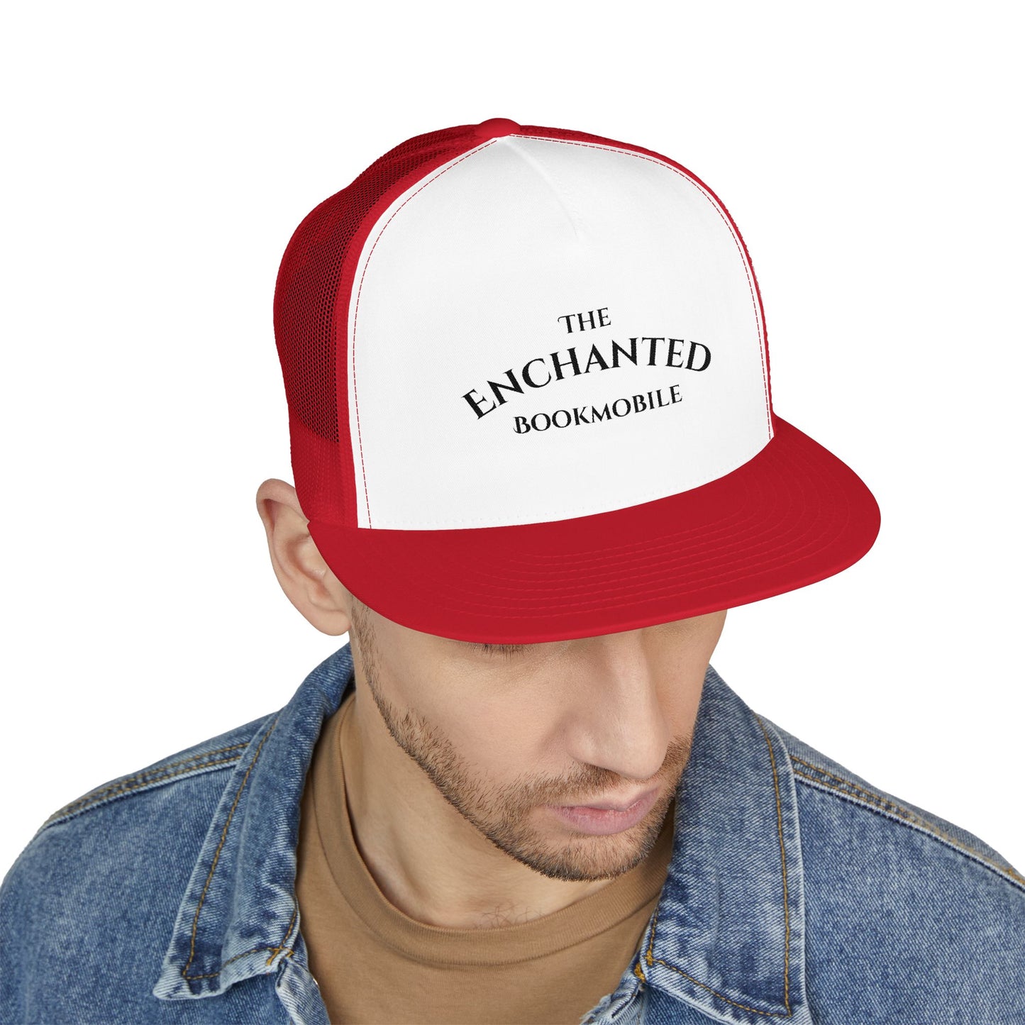 Enchanted Bookmobile Trucker Cap (Black Embroidery)