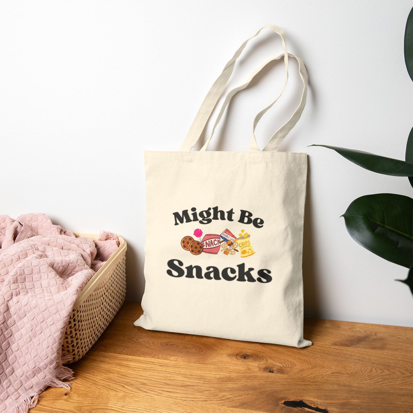Might be Books, Might be Snacks Cotton Canvas Tote Bag