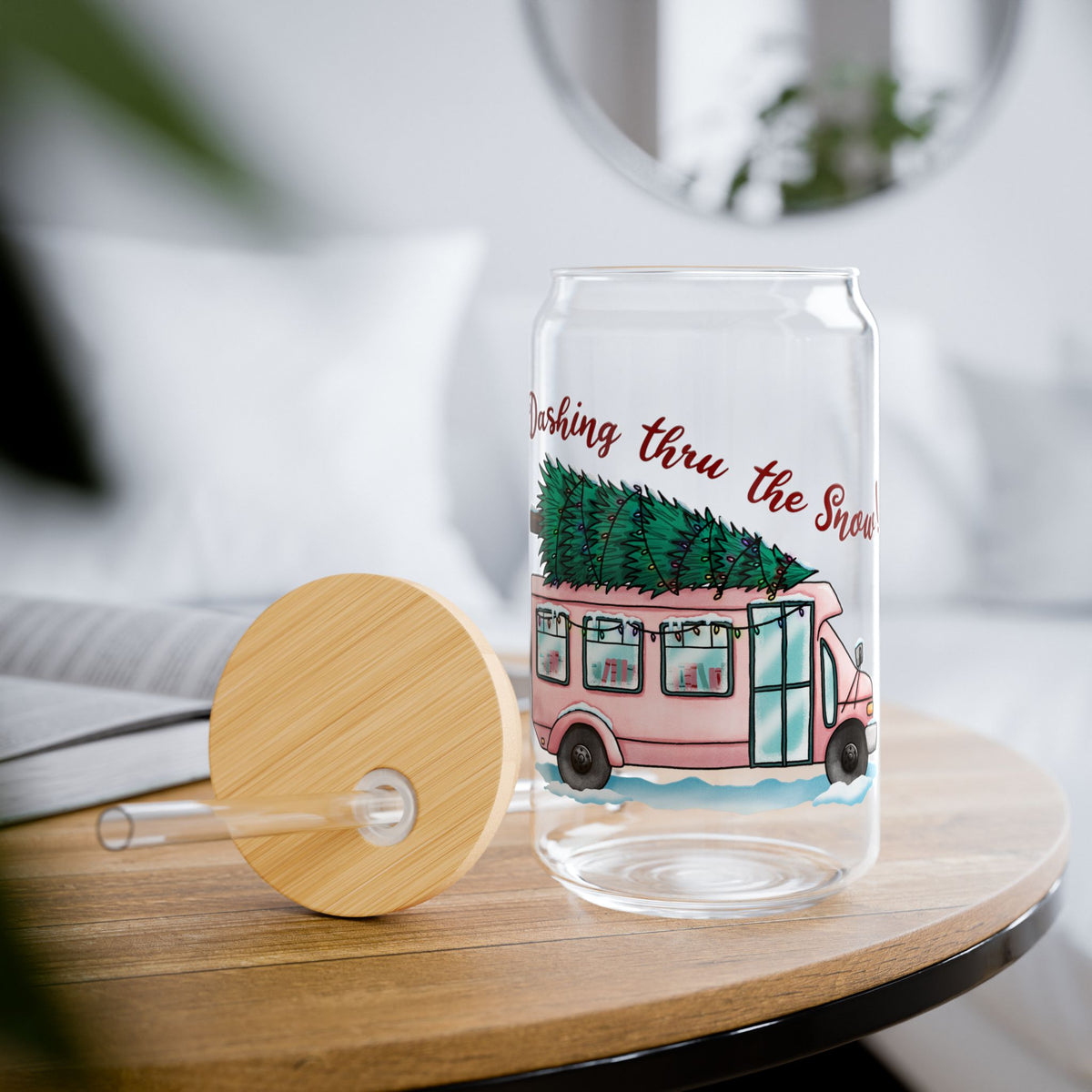 Sipper Glass Dashing Thru the Snow