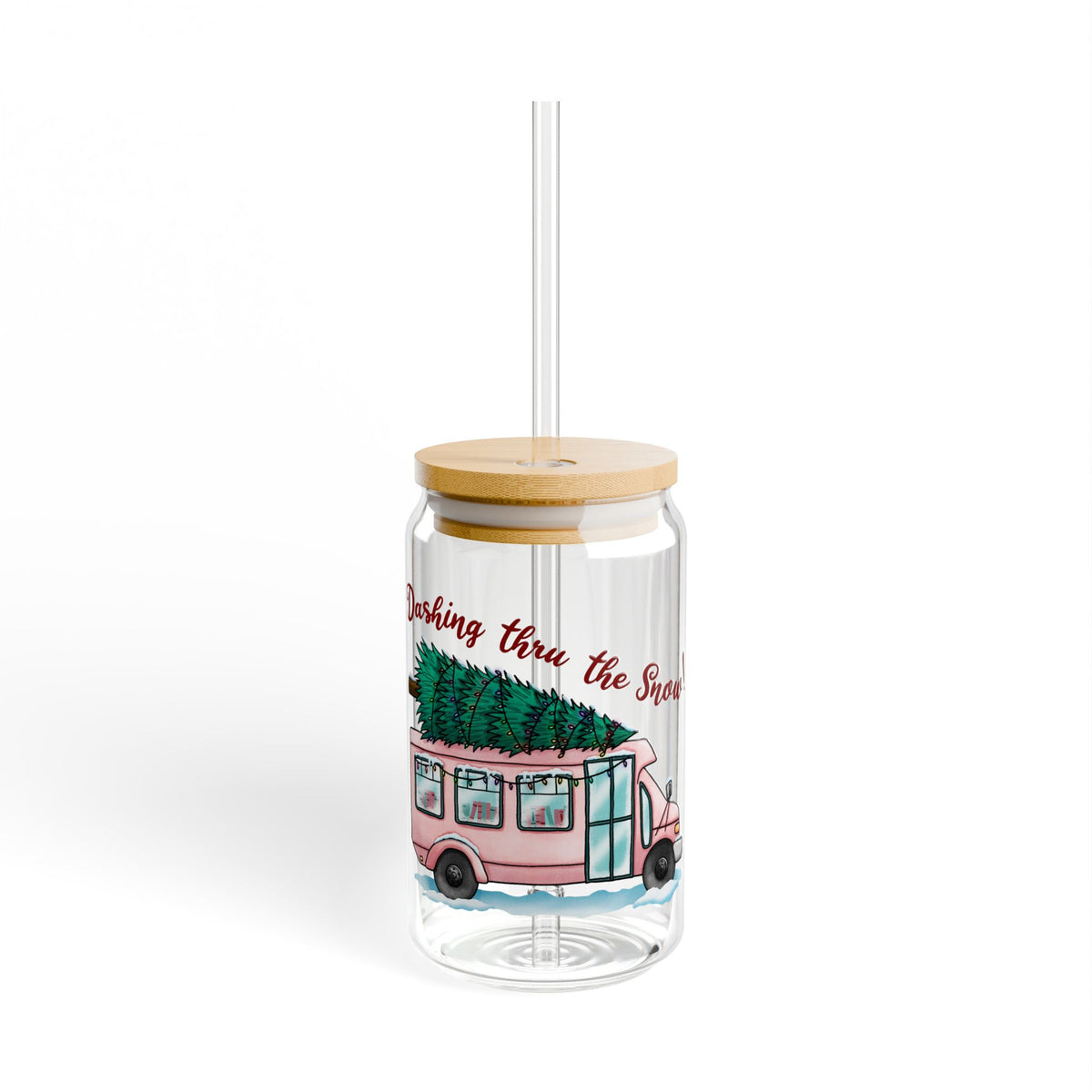 Sipper Glass Dashing Thru the Snow