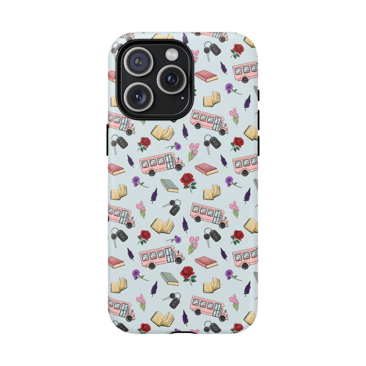 Phone Case — Vintage Book & Travel Pattern Tough Magnetic Case