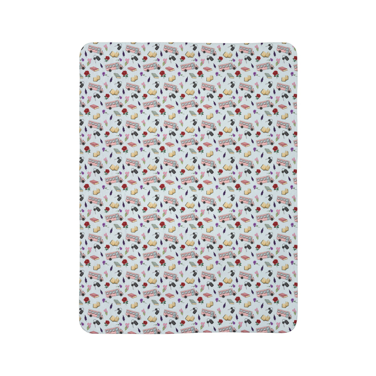 The Enchanted Bookmobile Doodle Sherpa Blanket