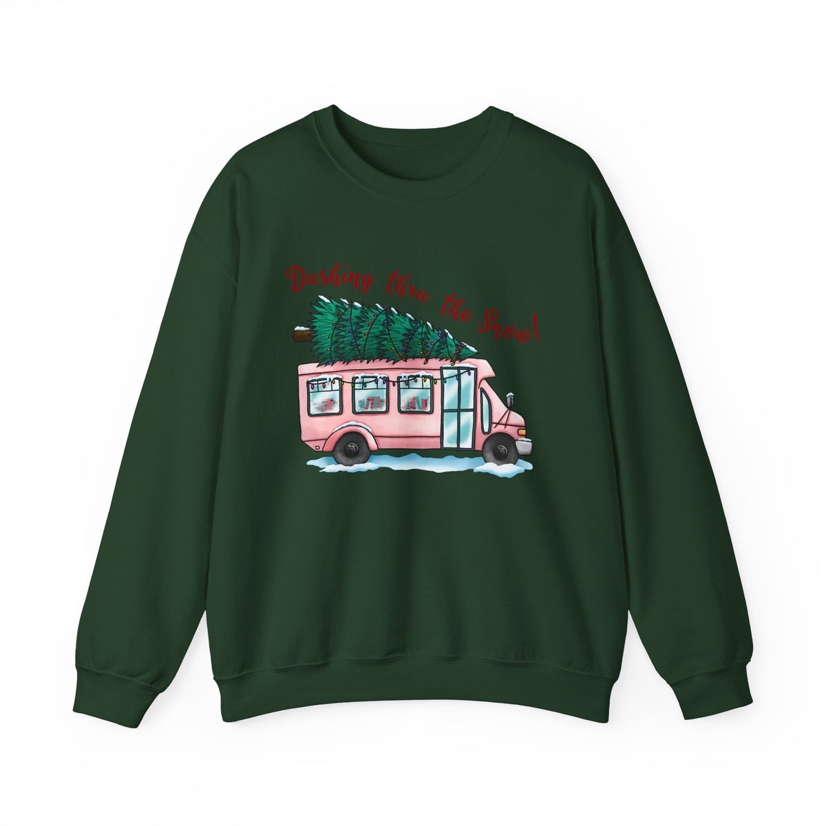 Crewneck Sweatshirt — "Dashing Thru the Snow" Christmas Sweatshirt
