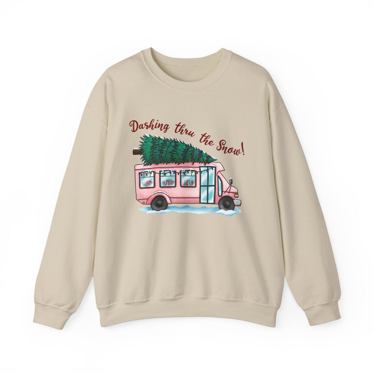 Crewneck Sweatshirt — "Dashing Thru the Snow" Christmas Sweatshirt