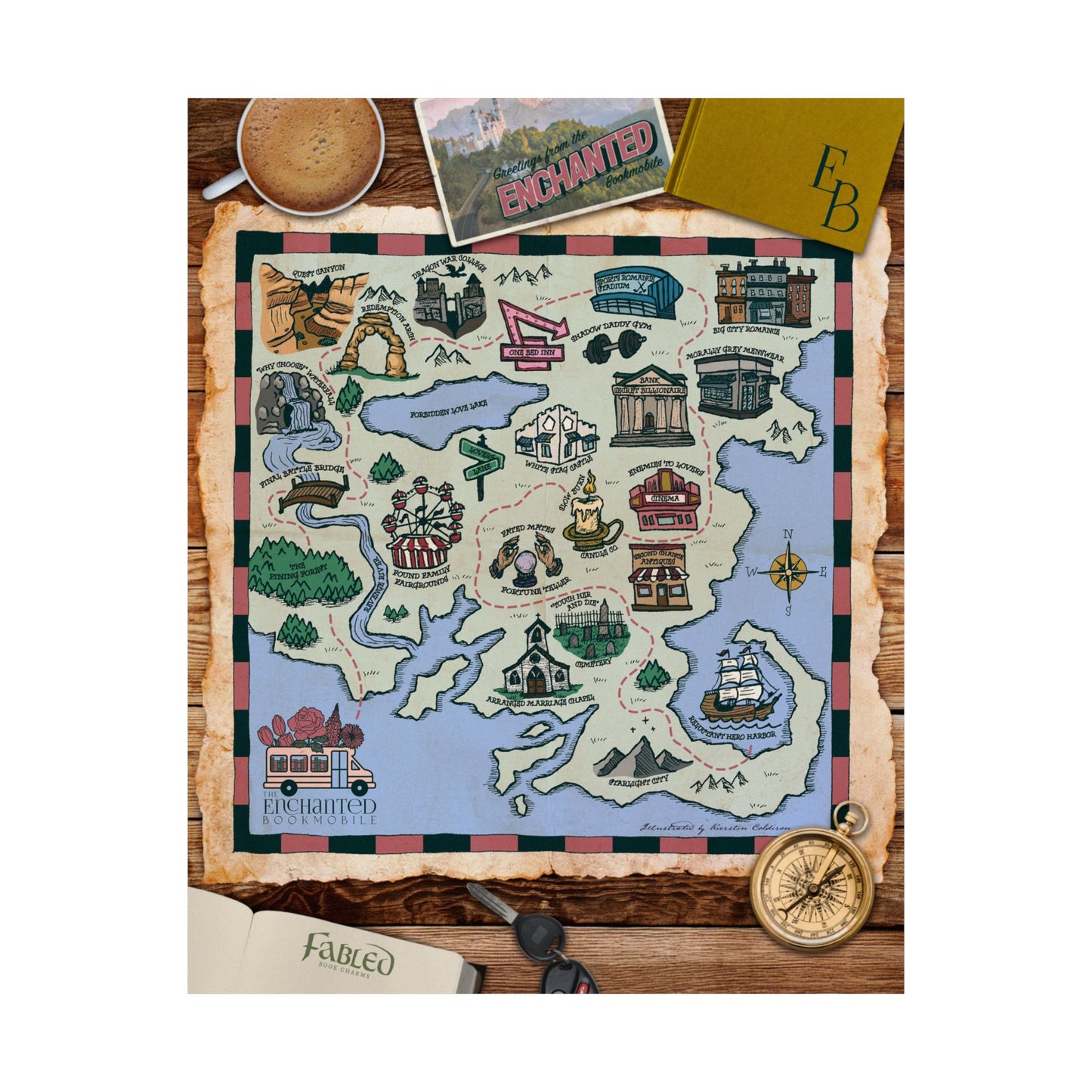 Whimsy on Wheel Adventure Map Poster