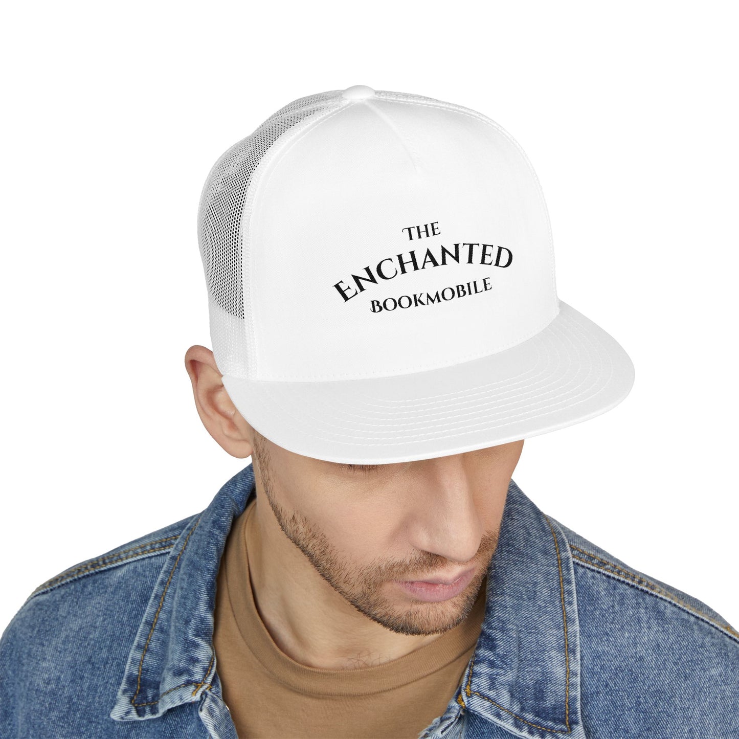 Enchanted Bookmobile Trucker Cap (Black Embroidery)