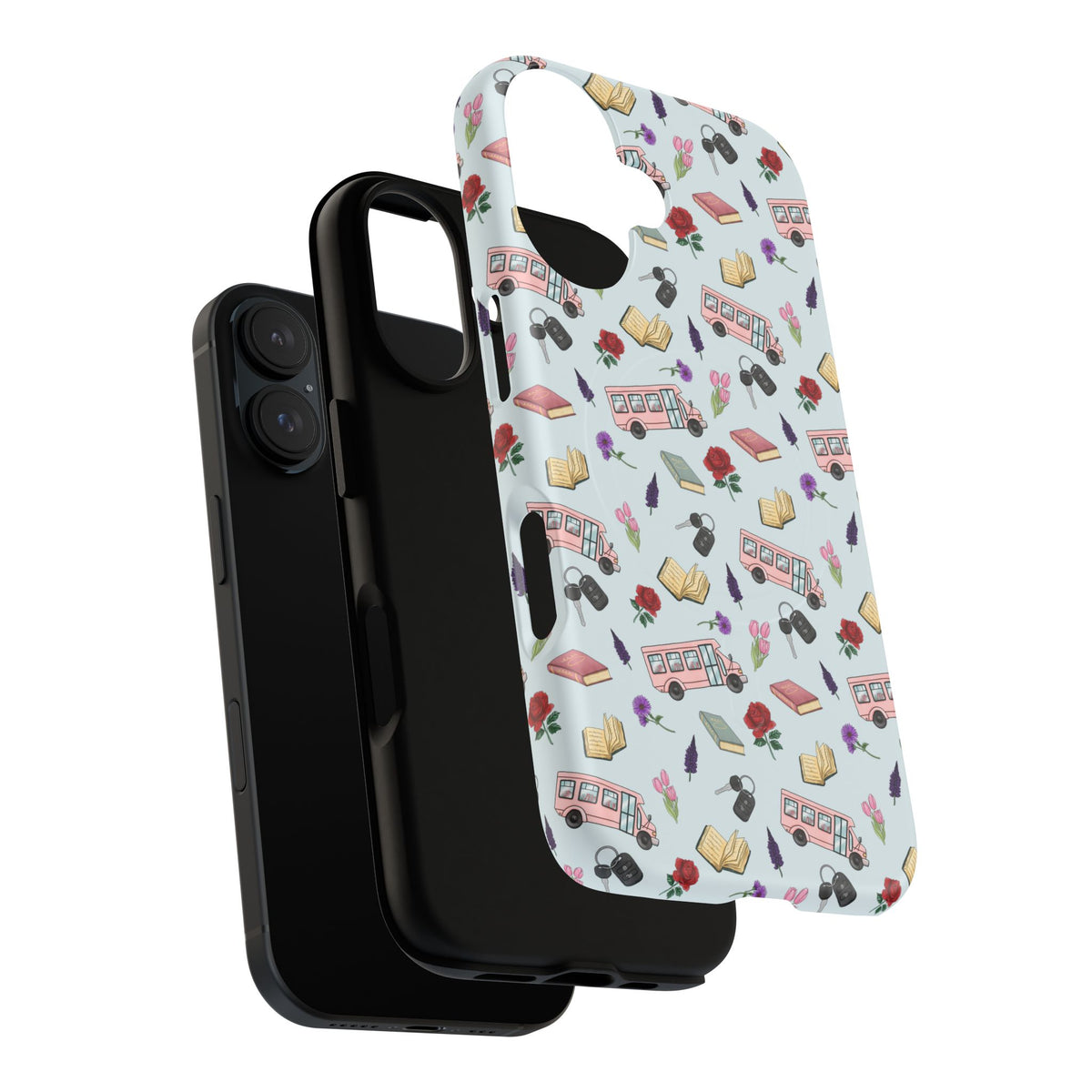 Phone Case — Vintage Book & Travel Pattern Tough Magnetic Case