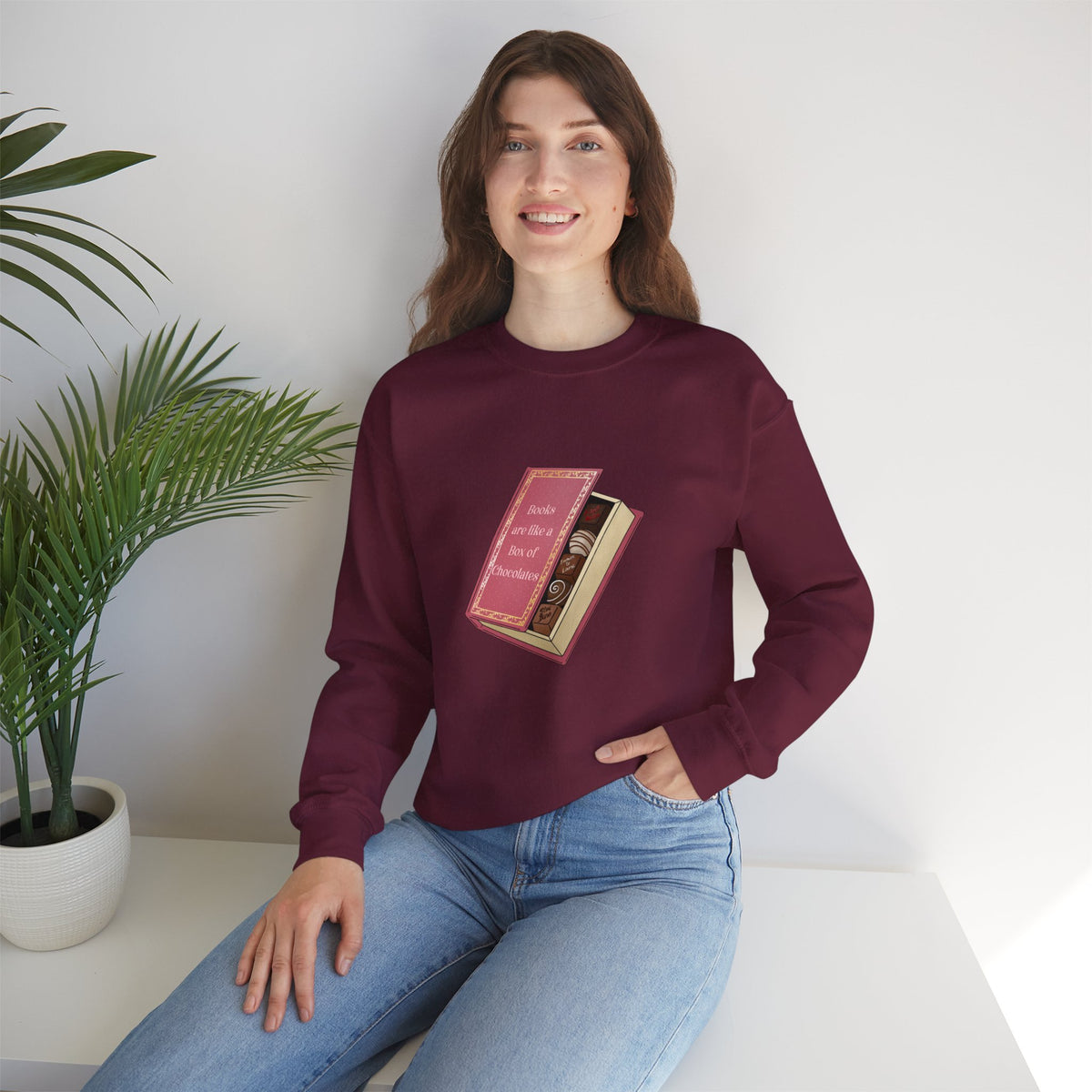 Books are like a box of chocolates Crewneck Sweatshirt