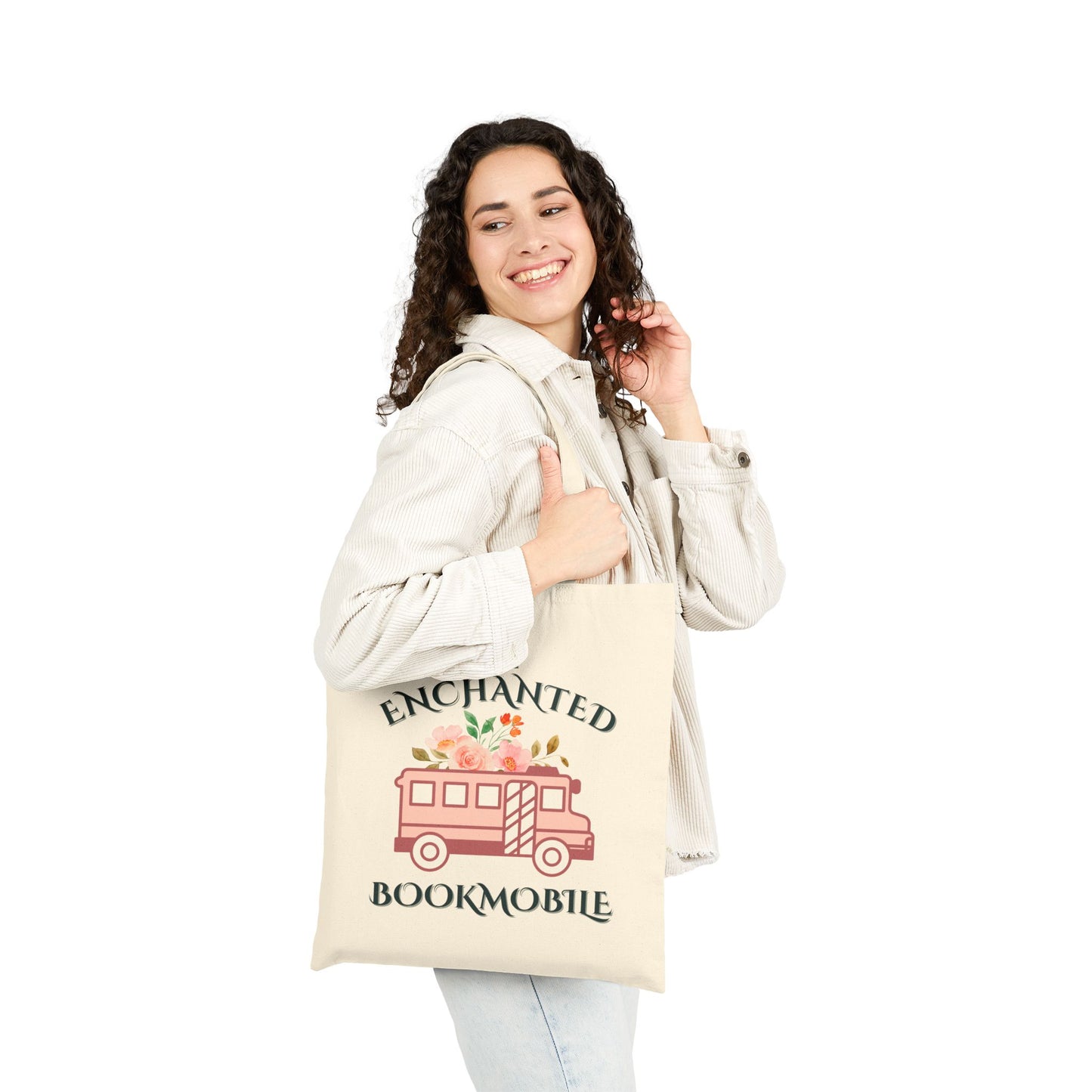 The Enchanted Bookmobile Cotton Canvas Tote Bag