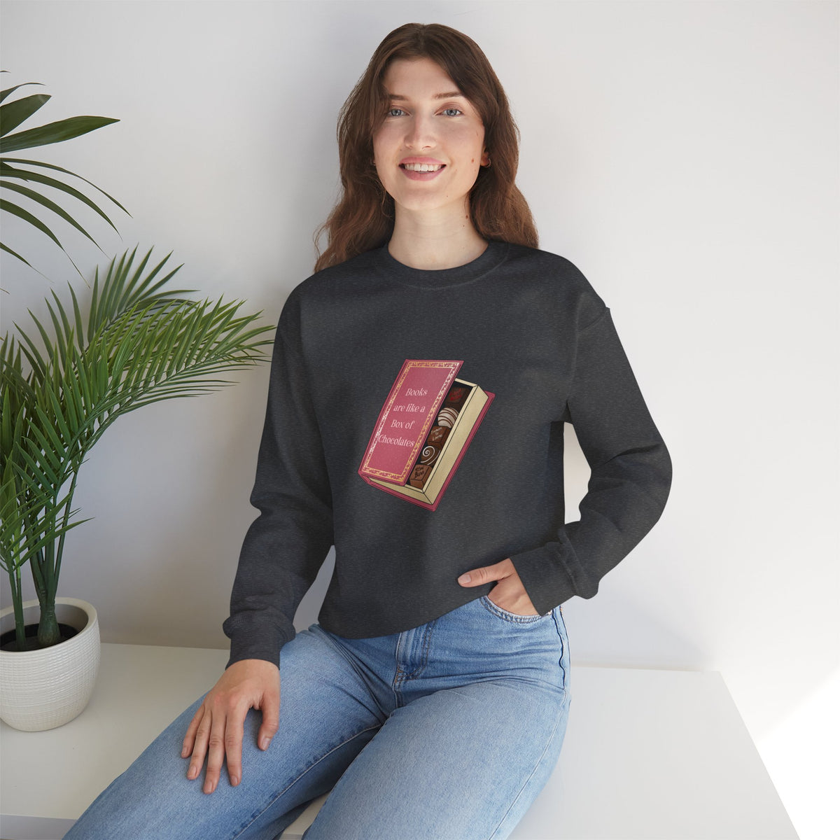 Books are like a box of chocolates Crewneck Sweatshirt