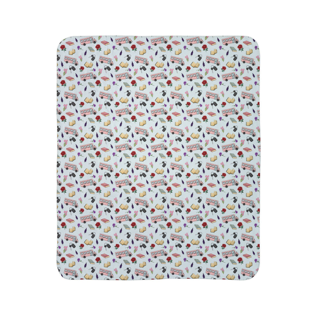 The Enchanted Bookmobile Doodle Sherpa Blanket