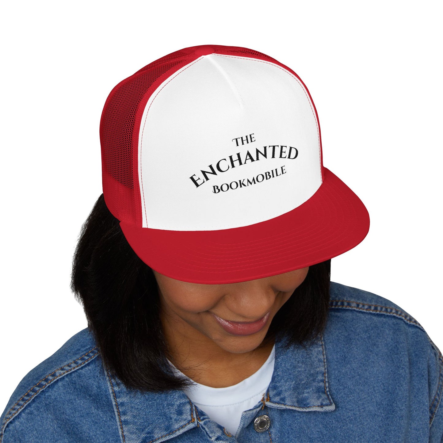 Enchanted Bookmobile Trucker Cap (Black Embroidery)