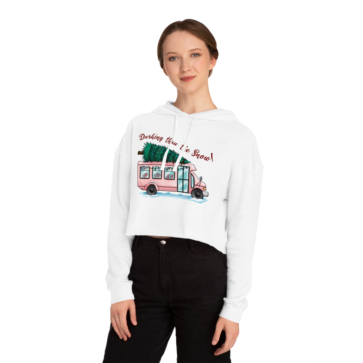 TEB Dashing Through the Snow Cropped Hoodie