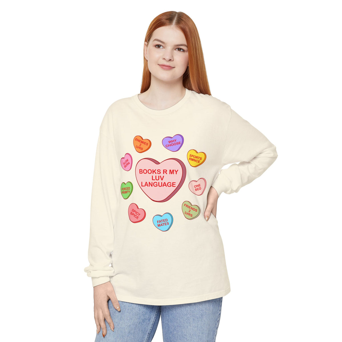 Bookish Candy Heart's Long Sleeve Tee