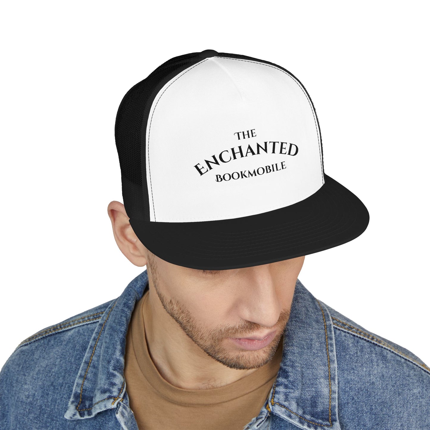 Enchanted Bookmobile Trucker Cap (Black Embroidery)