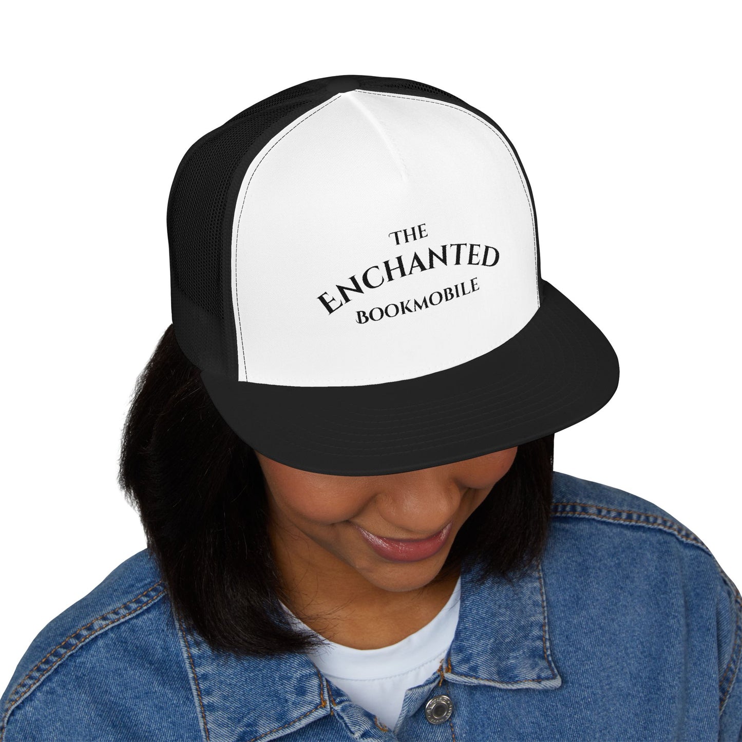 Enchanted Bookmobile Trucker Cap (Black Embroidery)