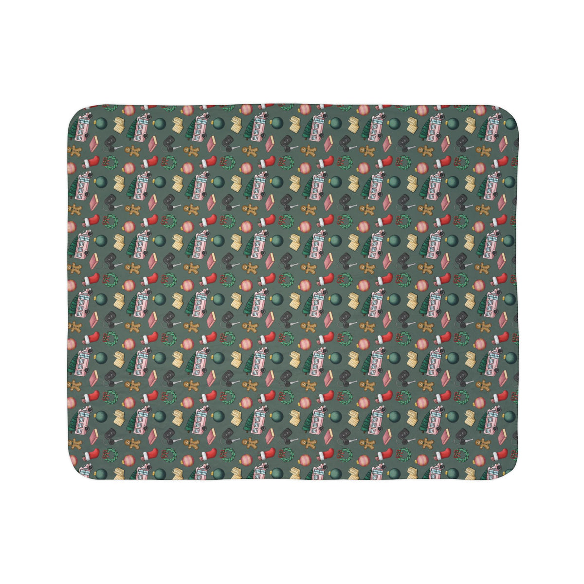 TEB Christmas Doodle Cozy Sherpa Blanket