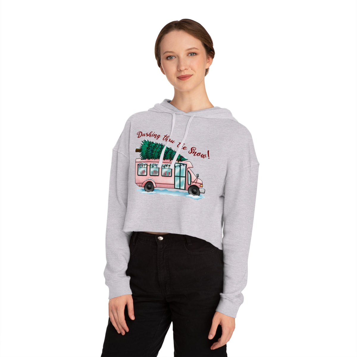 TEB Dashing Through the Snow Cropped Hoodie