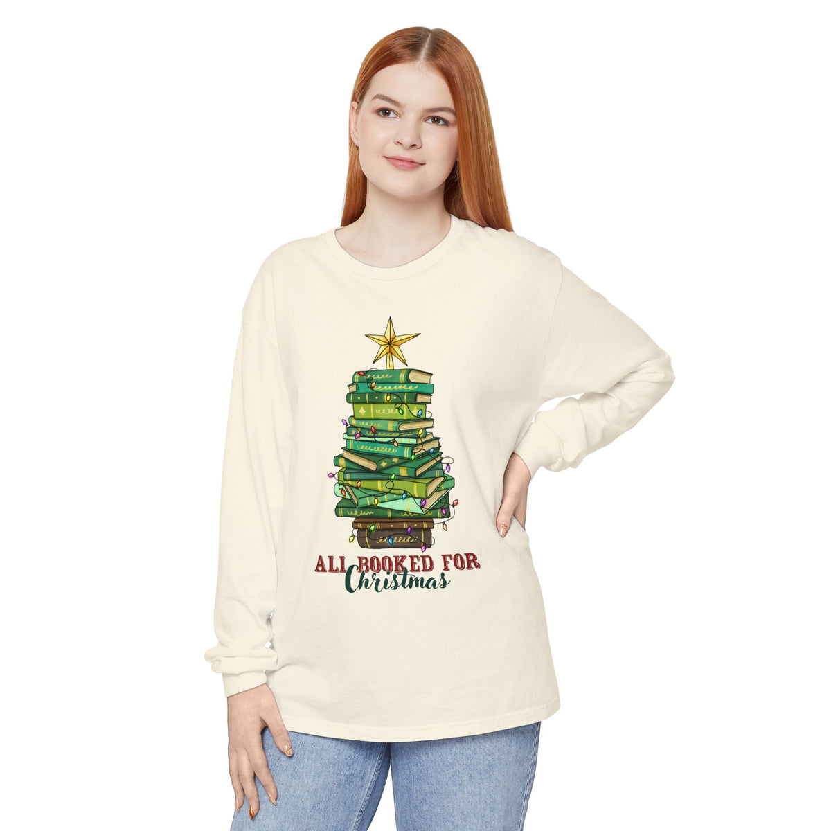 All Booked for Christmas Long Sleeve Tee