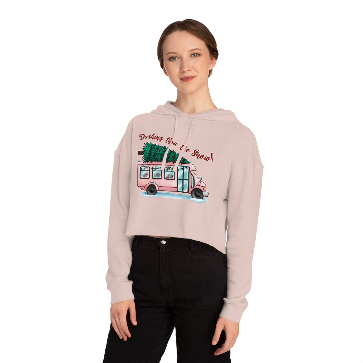 TEB Dashing Through the Snow Cropped Hoodie