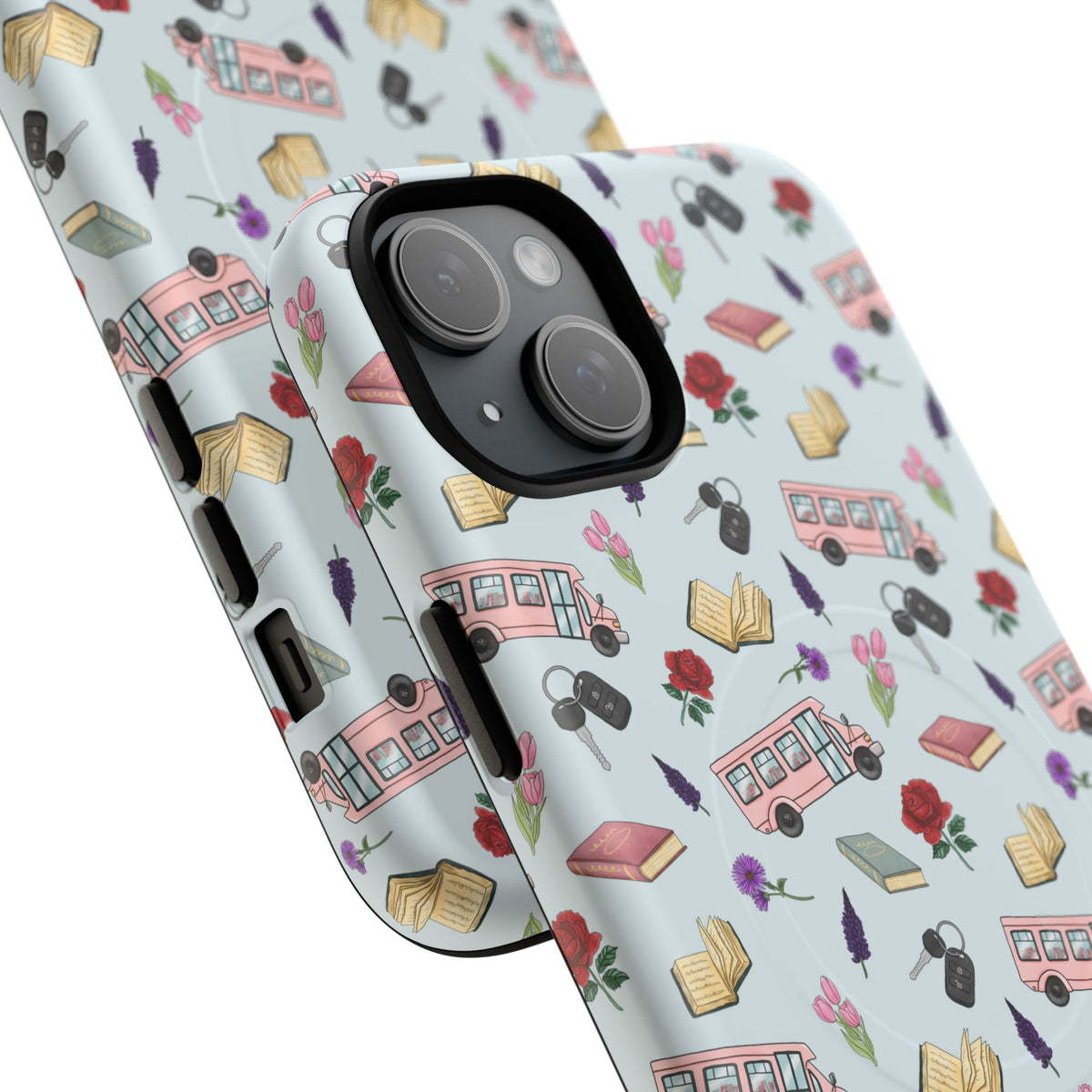 Phone Case — Vintage Book & Travel Pattern Tough Magnetic Case