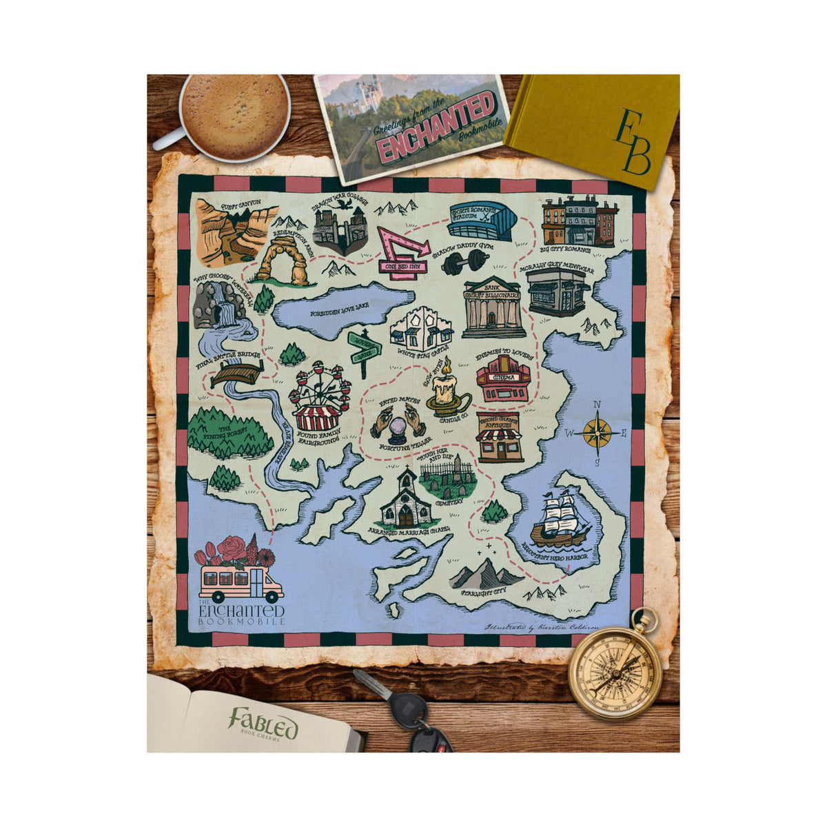 Whimsy on Wheel Adventure Map Poster