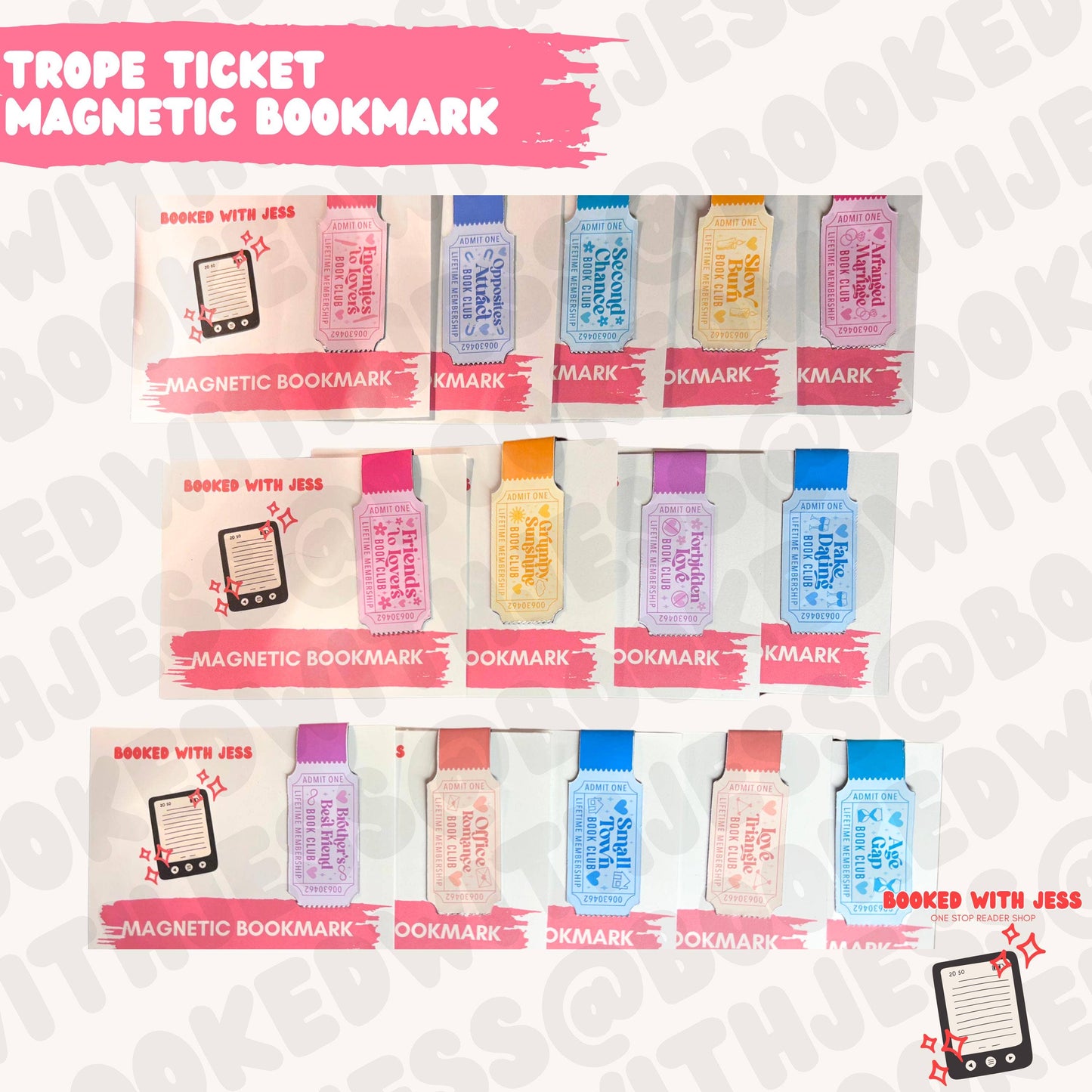 Book Trope Ticket Magnetic Bookmark