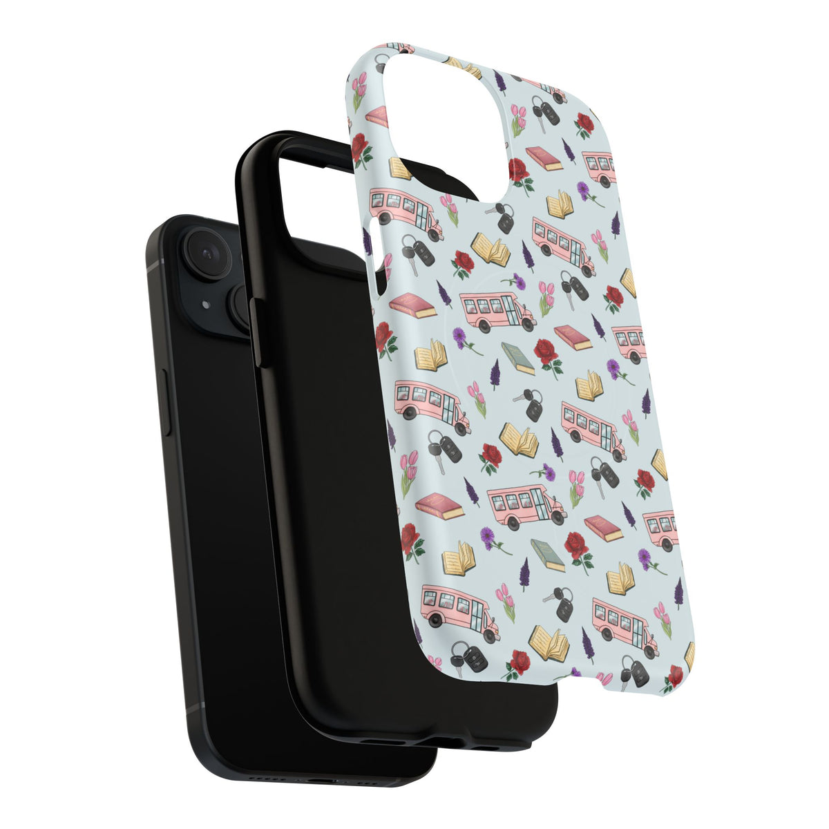 Phone Case — Vintage Book & Travel Pattern Tough Magnetic Case