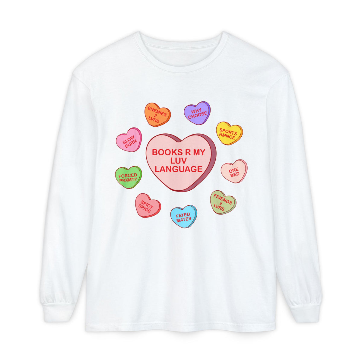 Bookish Candy Heart's Long Sleeve Tee