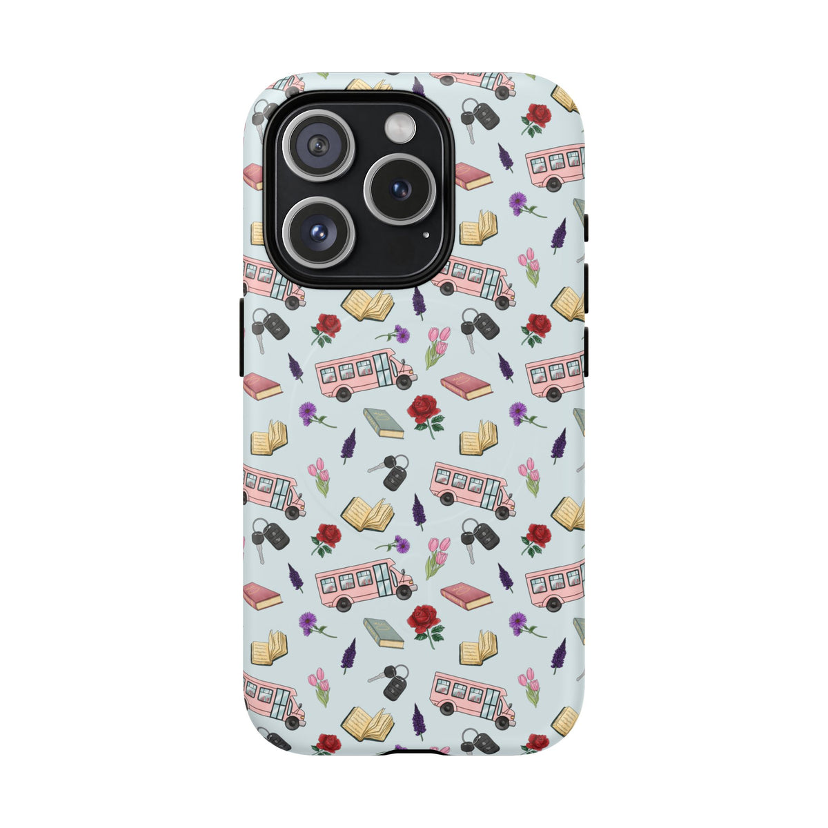 Phone Case — Vintage Book & Travel Pattern Tough Magnetic Case
