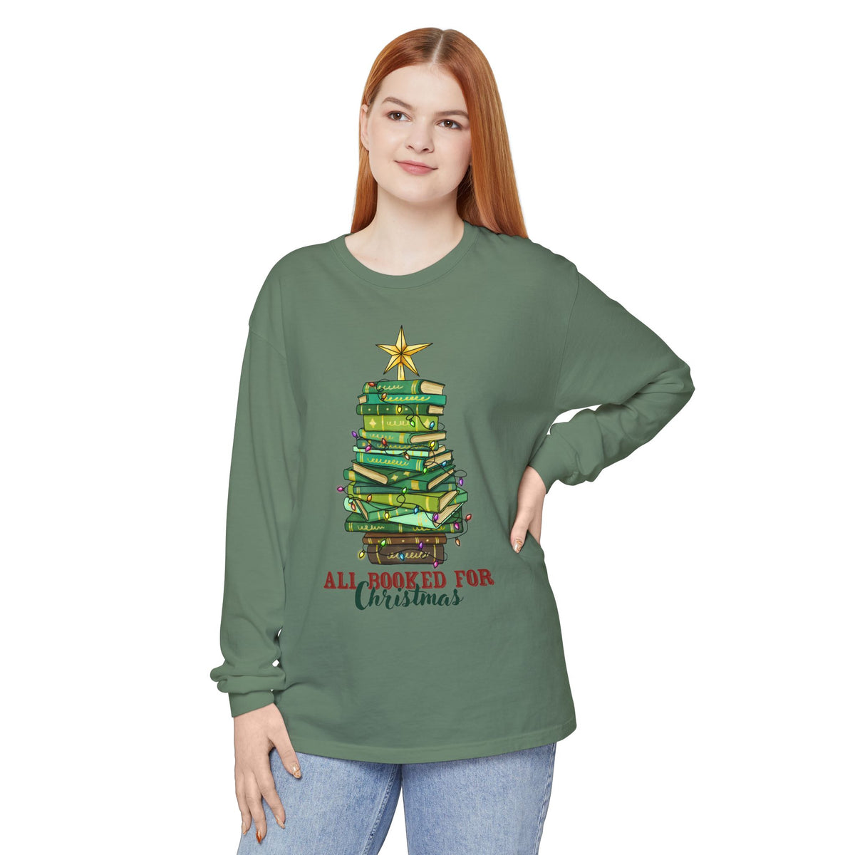 All Booked for Christmas Long Sleeve Tee