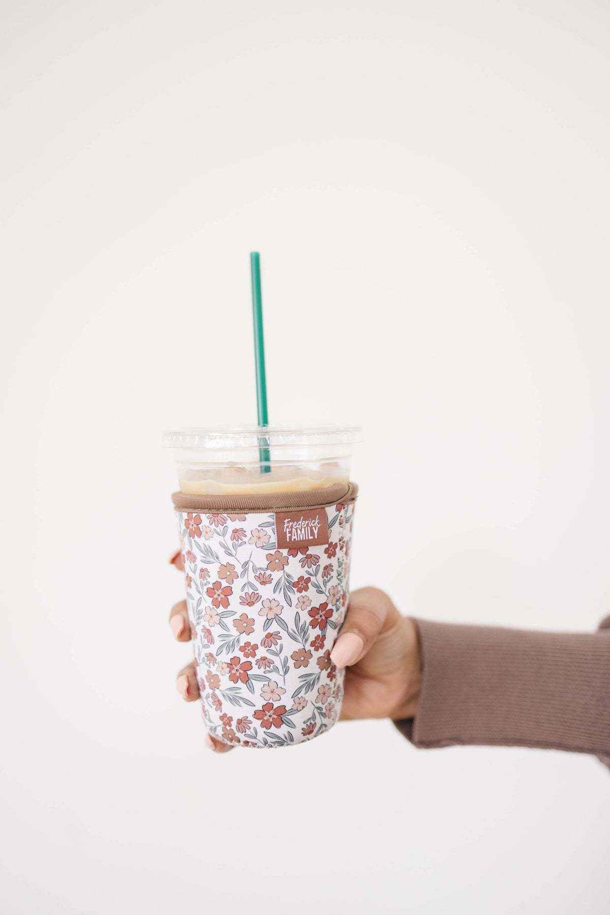Frederick Family Co. - Reusable Iced Coffee Sleeve, Cute Cup Holder Drink Sleeve, Coffee Lover Gift, Cold Drink Sleeve for Iced Coffee Cups