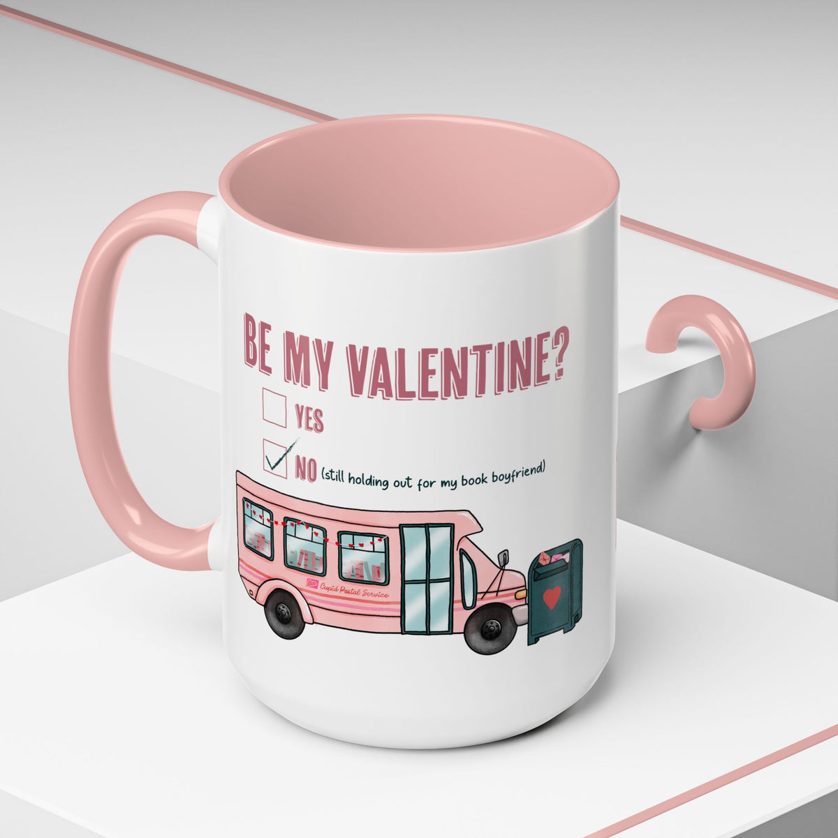 Be my Valentine Pink Bus Coffee Mug