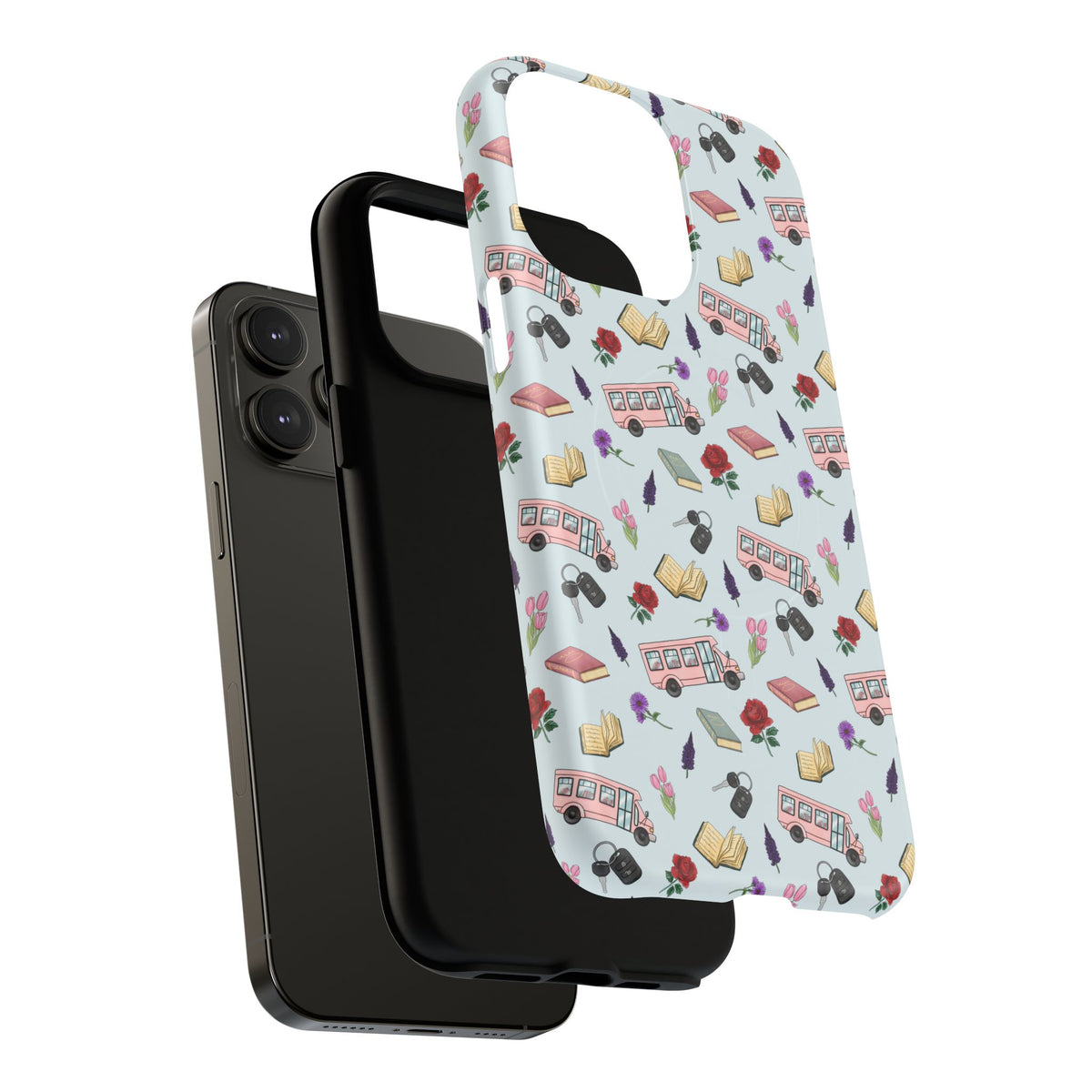 Phone Case — Vintage Book & Travel Pattern Tough Magnetic Case