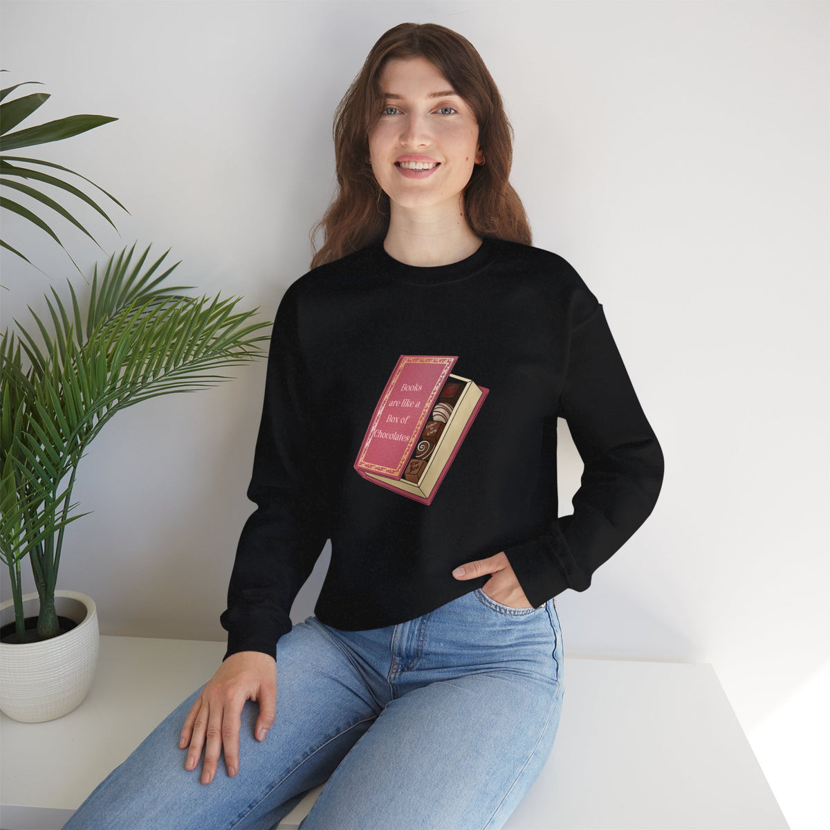 Books are like a box of chocolates Crewneck Sweatshirt