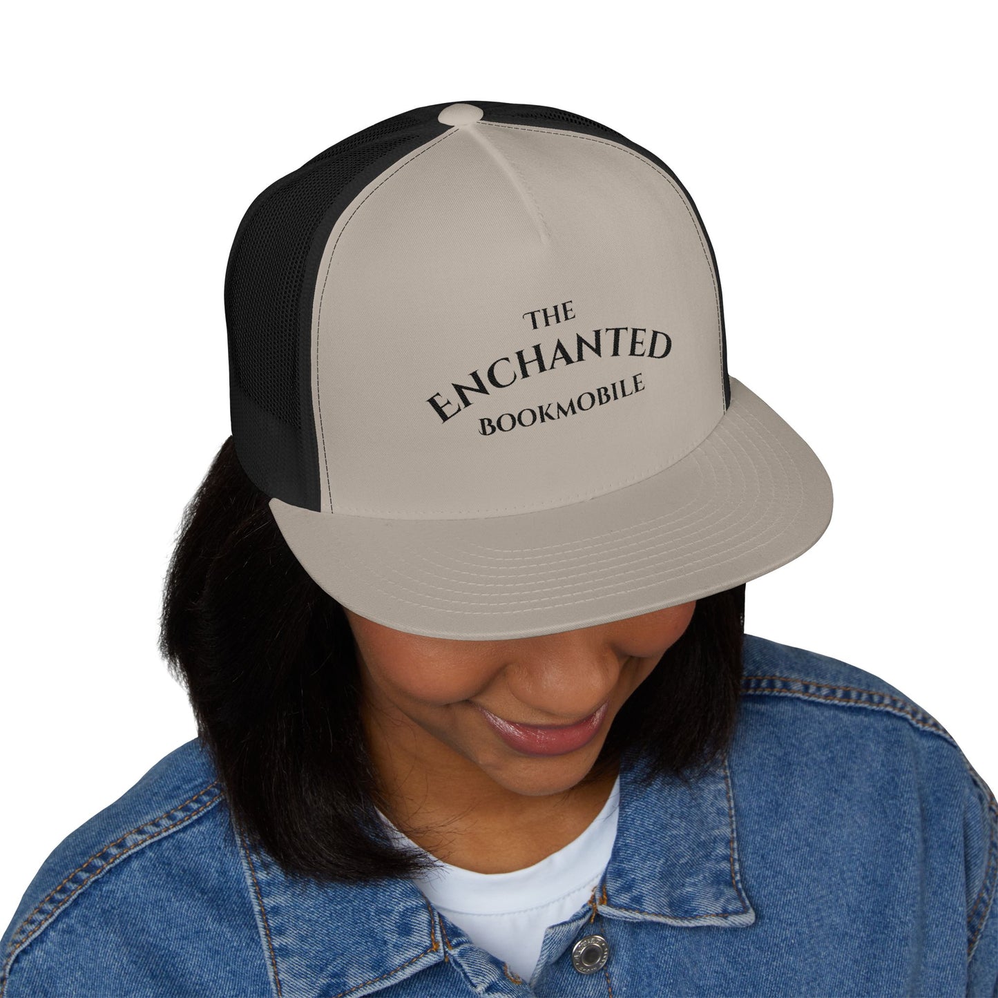 Enchanted Bookmobile Trucker Cap (Black Embroidery)