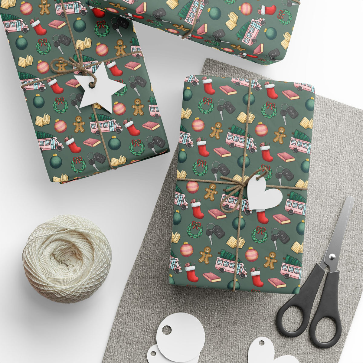 Bookmobile Doodle Wrapping Paper