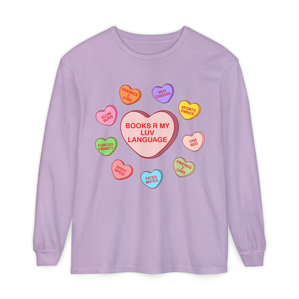 Bookish Candy Heart's Long Sleeve Tee