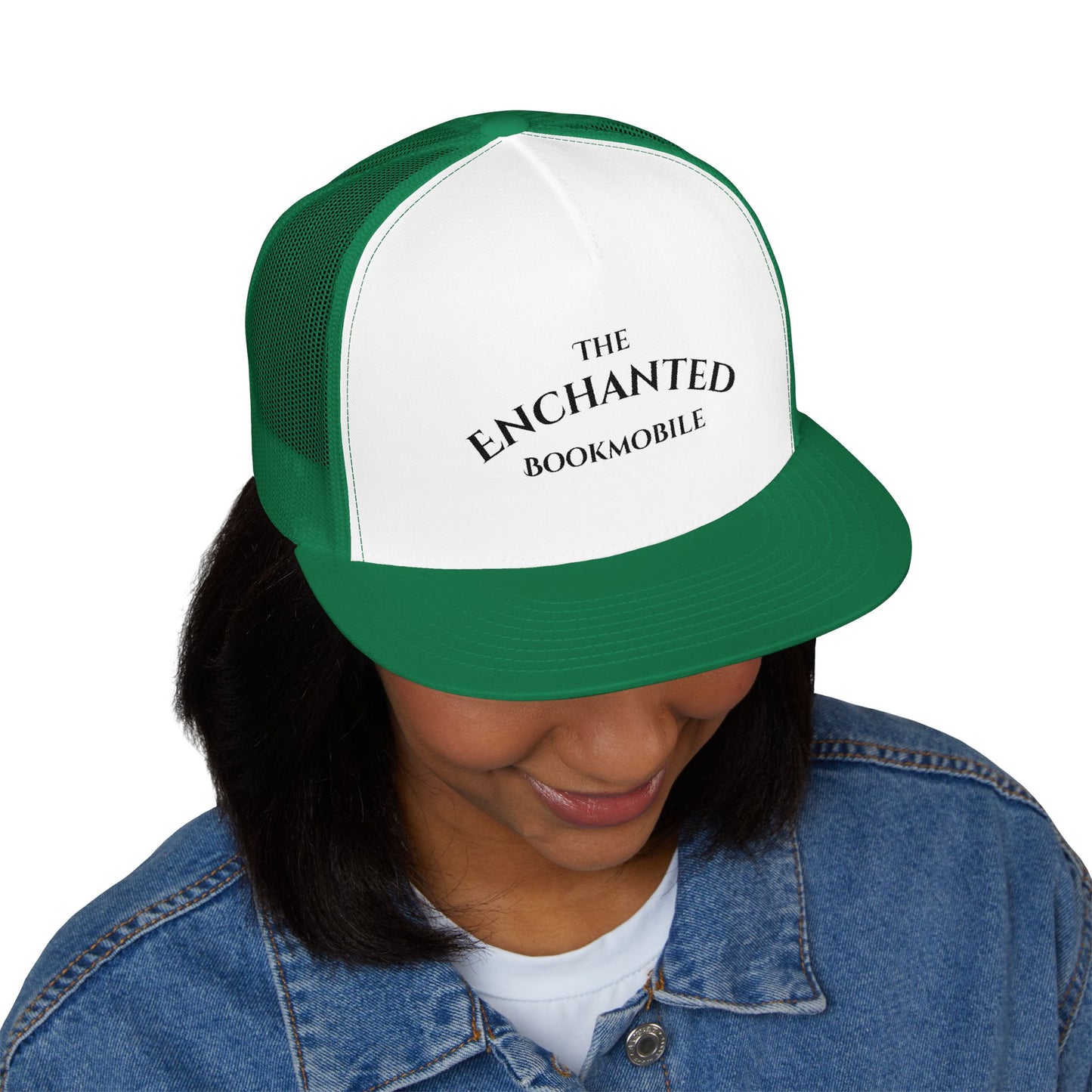 Enchanted Bookmobile Trucker Cap (Black Embroidery)