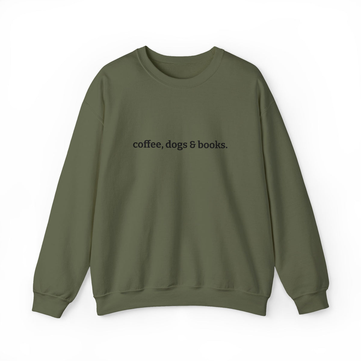 coffee, dogs & books. - Crew Neck Sweatshirt *Embroidered*