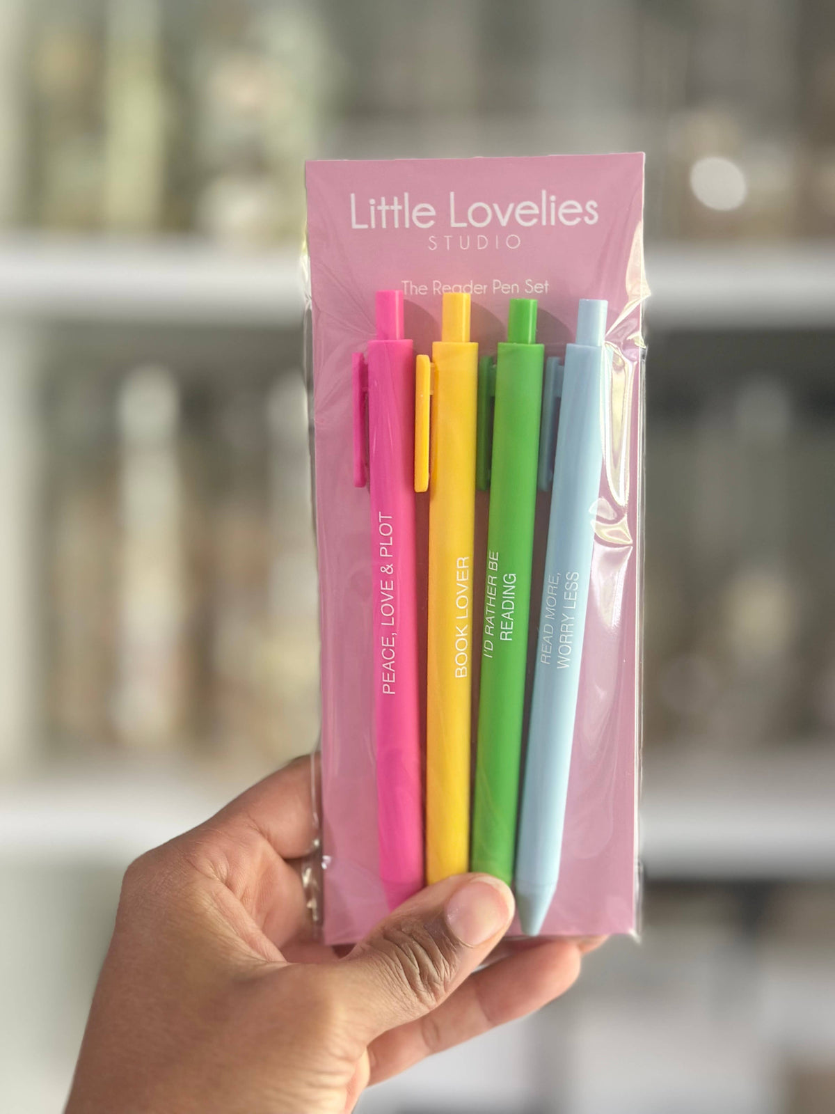 Little Lovelies Studio - The Reader Pen Set – Set of 4 Black Ink Click Pens
