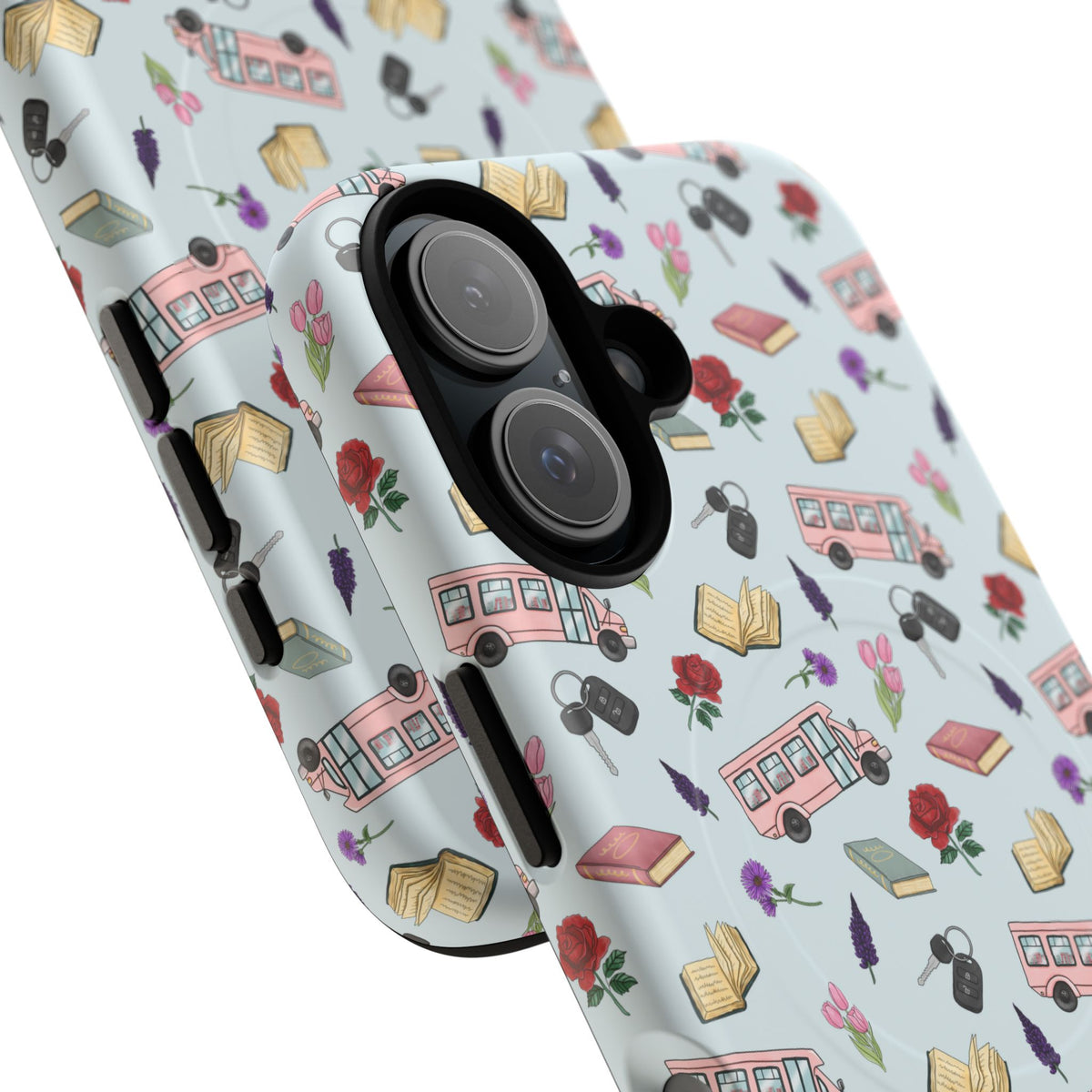 Phone Case — Vintage Book & Travel Pattern Tough Magnetic Case