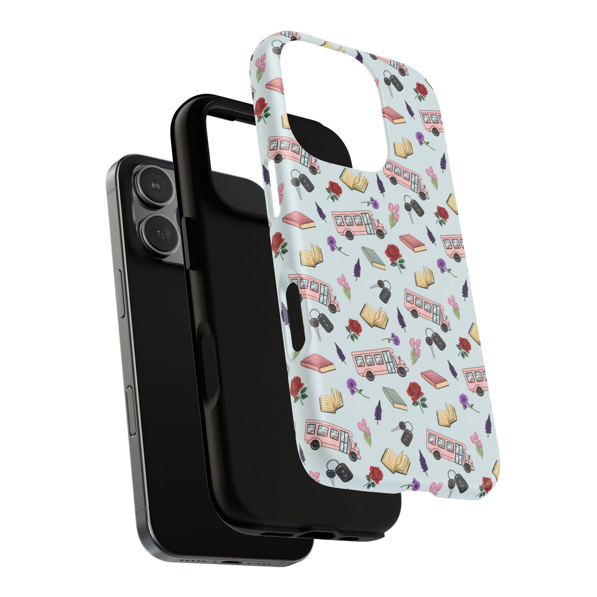 Phone Case — Vintage Book & Travel Pattern Tough Magnetic Case