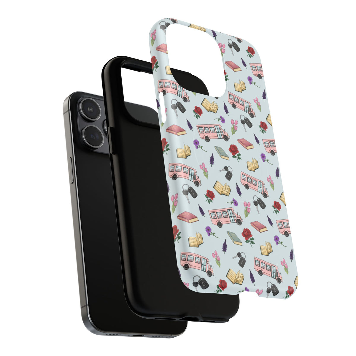 Phone Case — Vintage Book & Travel Pattern Tough Magnetic Case