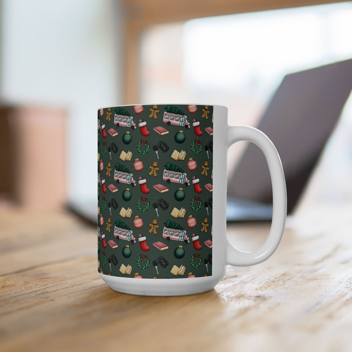 Christmas Pattern Ceramic Mug — Holiday Icons Gift (11oz & 15oz)