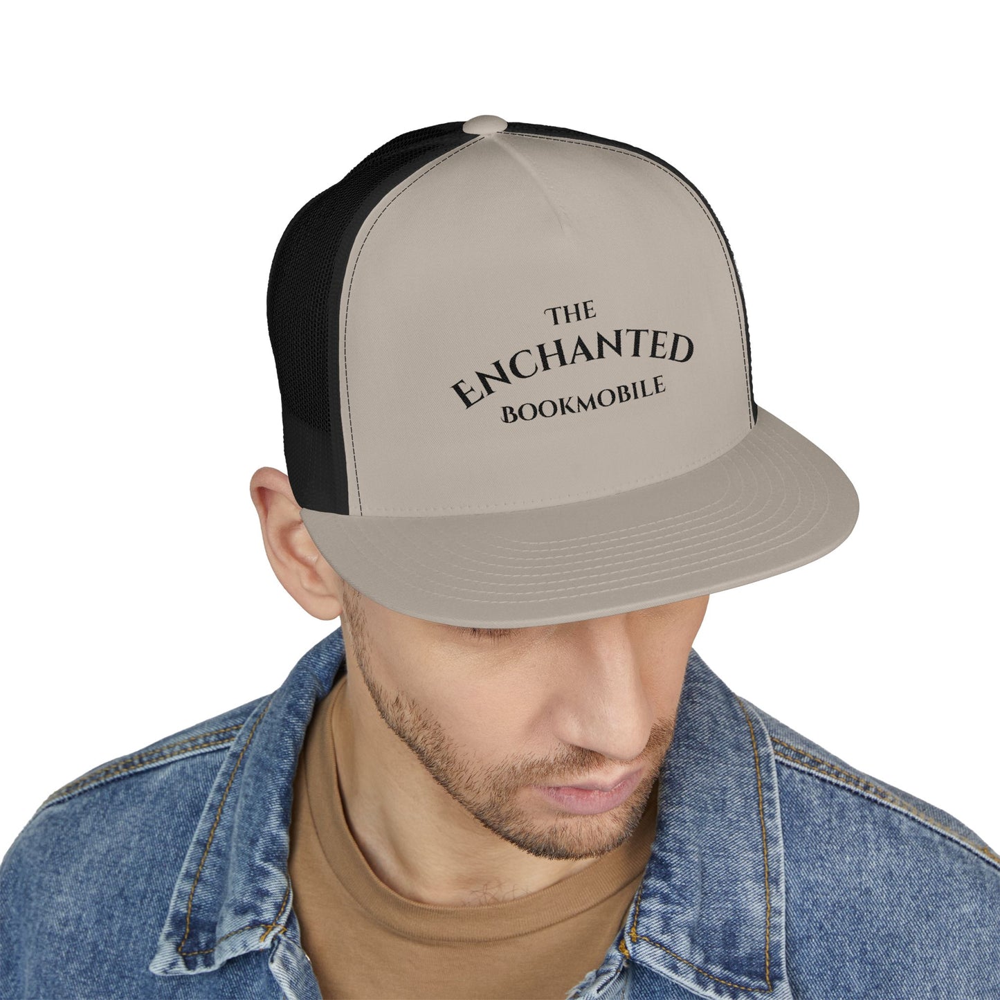 Enchanted Bookmobile Trucker Cap (Black Embroidery)