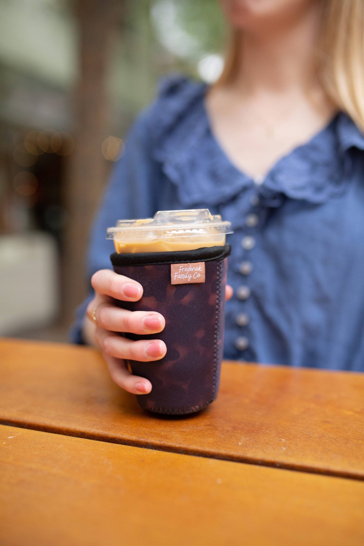Frederick Family Co. - Reusable Iced Coffee Sleeve, Cute Cup Holder Drink Sleeve, Coffee Lover Gift, Cold Drink Sleeve for Iced Coffee Cups