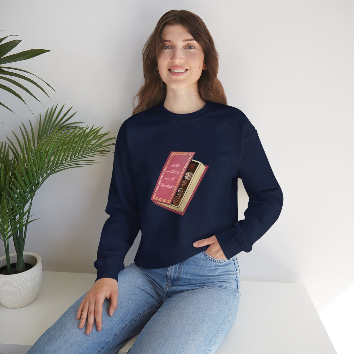 Books are like a box of chocolates Crewneck Sweatshirt