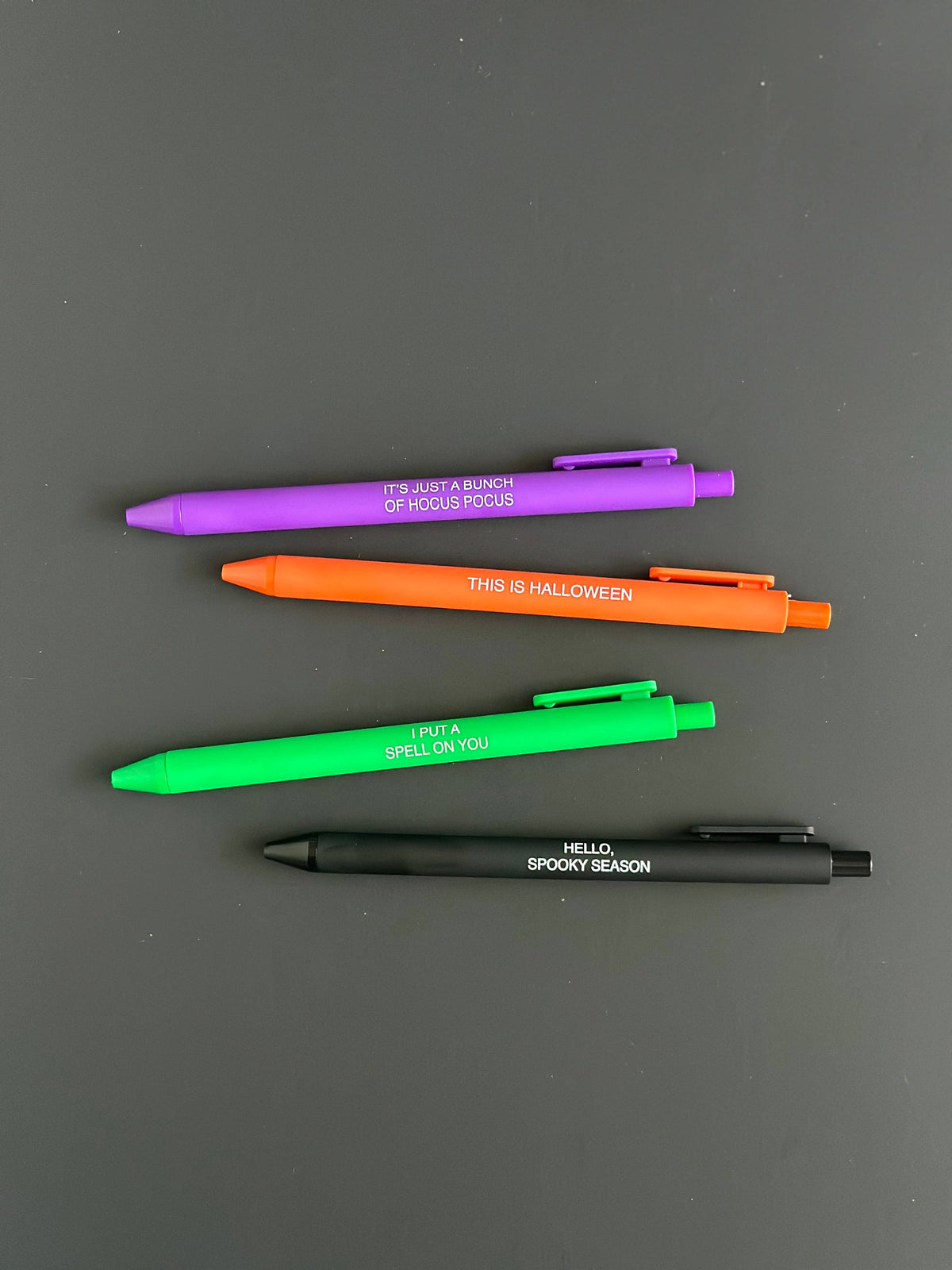 Little Lovelies Studio - Spooky Season Pen Set – Set of 4 Black Ink Halloween Pens
