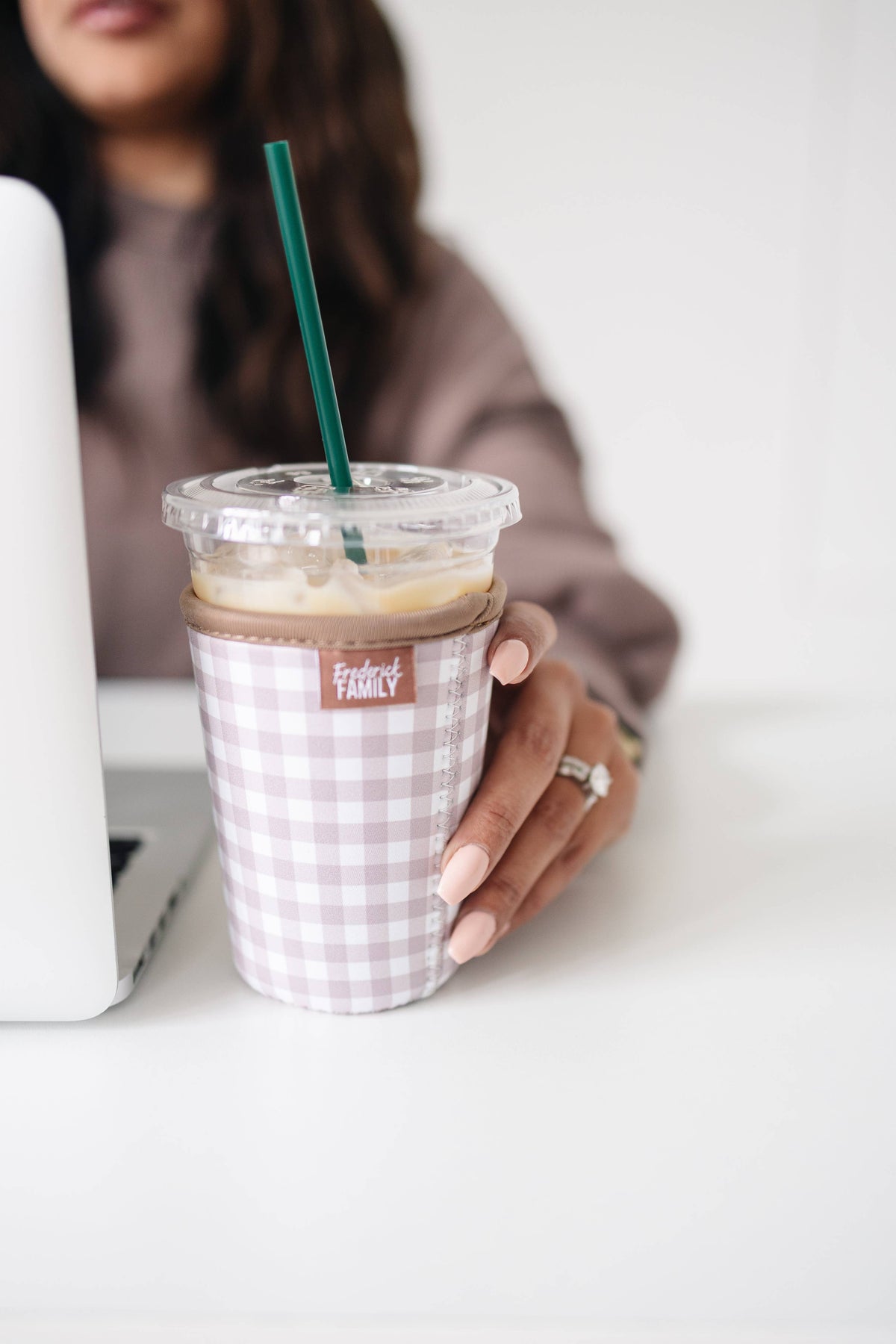 Frederick Family Co. - Reusable Iced Coffee Sleeve, Cute Cup Holder Drink Sleeve, Coffee Lover Gift, Cold Drink Sleeve for Iced Coffee Cups
